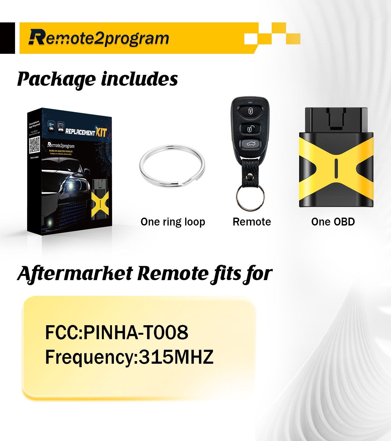 Remote DIY Programming Self Programmable Car Key Fob and Keyless Entry Car Key Replacement for 2010-2014 Kia Forte with FCC: PINHA-T008