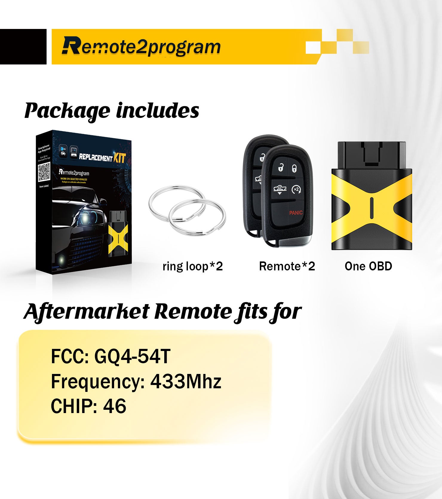 DIY Programming Car Key and Smart Keyless Entry Remote Control Replacement for 2013-2017 Dodge Ram 1500 2500 3500 with FCC: GQ4-54T