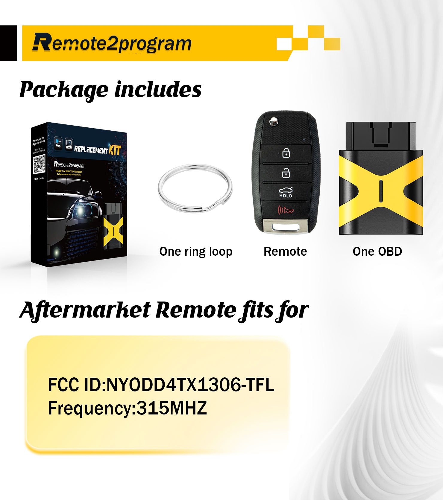 Car Key DIY Programming Kit and Keyless Entry Remote Control Replacement for 2014 2015 Kia Optima/2014-2016 Sportage with FCC: NYODD4TX1306-TFL
