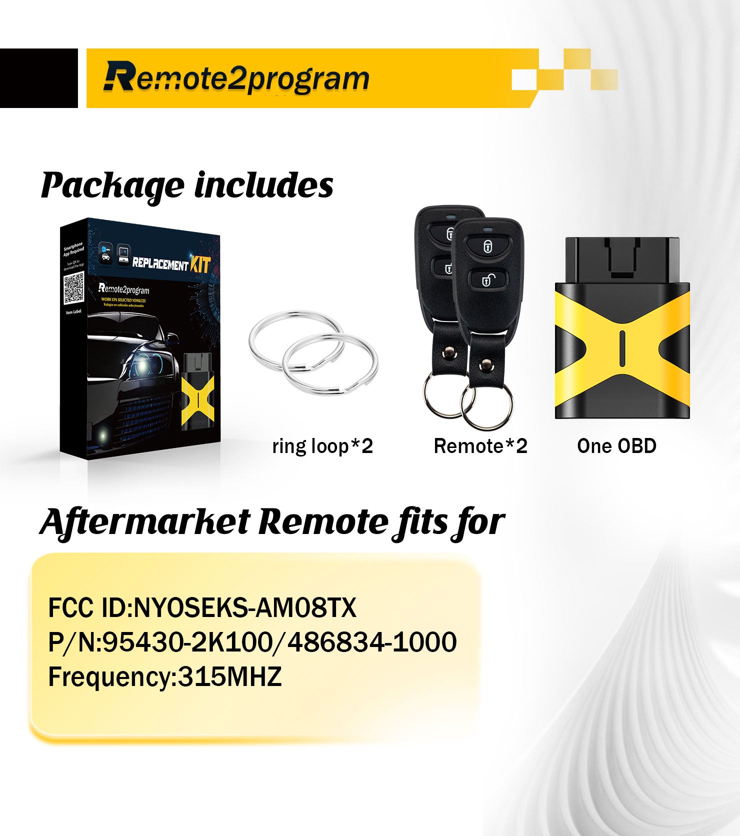 Car Key Remote Programmer Tool and Keyless Entry Remote Replacement for 2011- 2013 Kia Soul with FCC: NYOSEKS-AM08TX