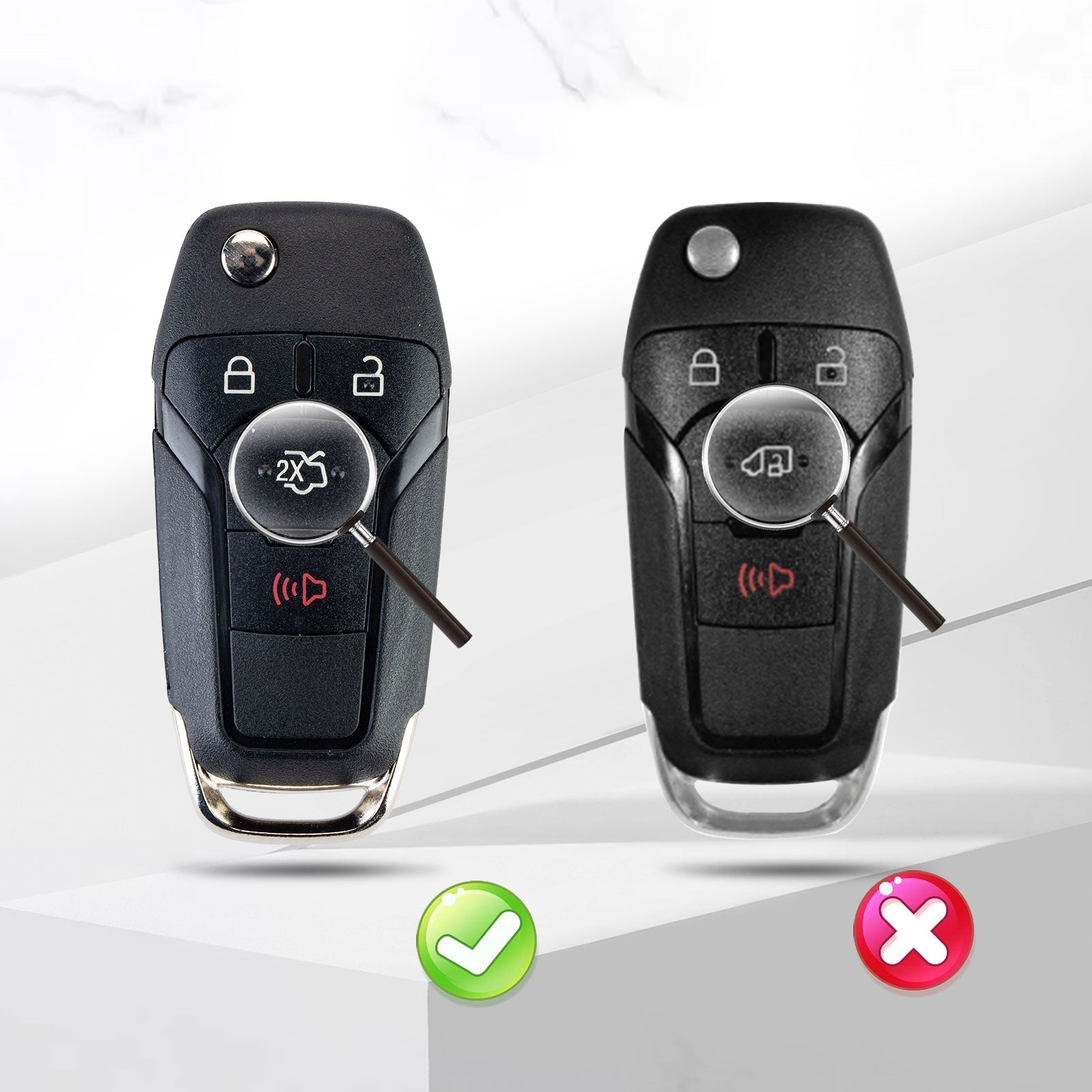 Flip Remote Keyless Entry Remote Fob Replacement for 2013-2016 Fusion N5F-A08TAA 315Mhz  KR-F4SE-10