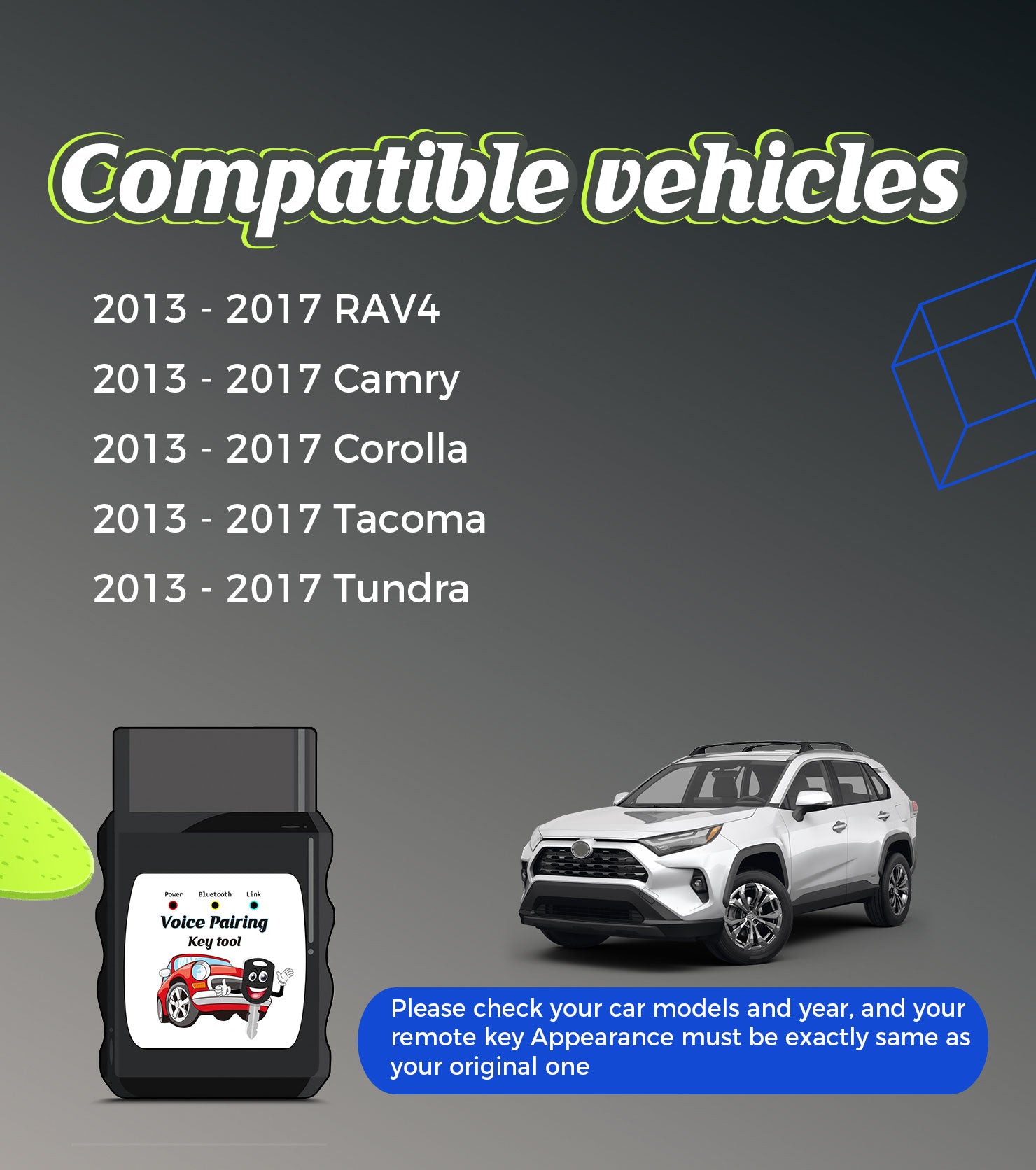 Keyless Entry Smart Prox DIY Voice Set-Up Remote Key Fob Replacement for 2013 2014 2015 2016 2017 RAV4/Camry/Corolla/Tacoma/Tundra HYQ14FBA 0020 Board