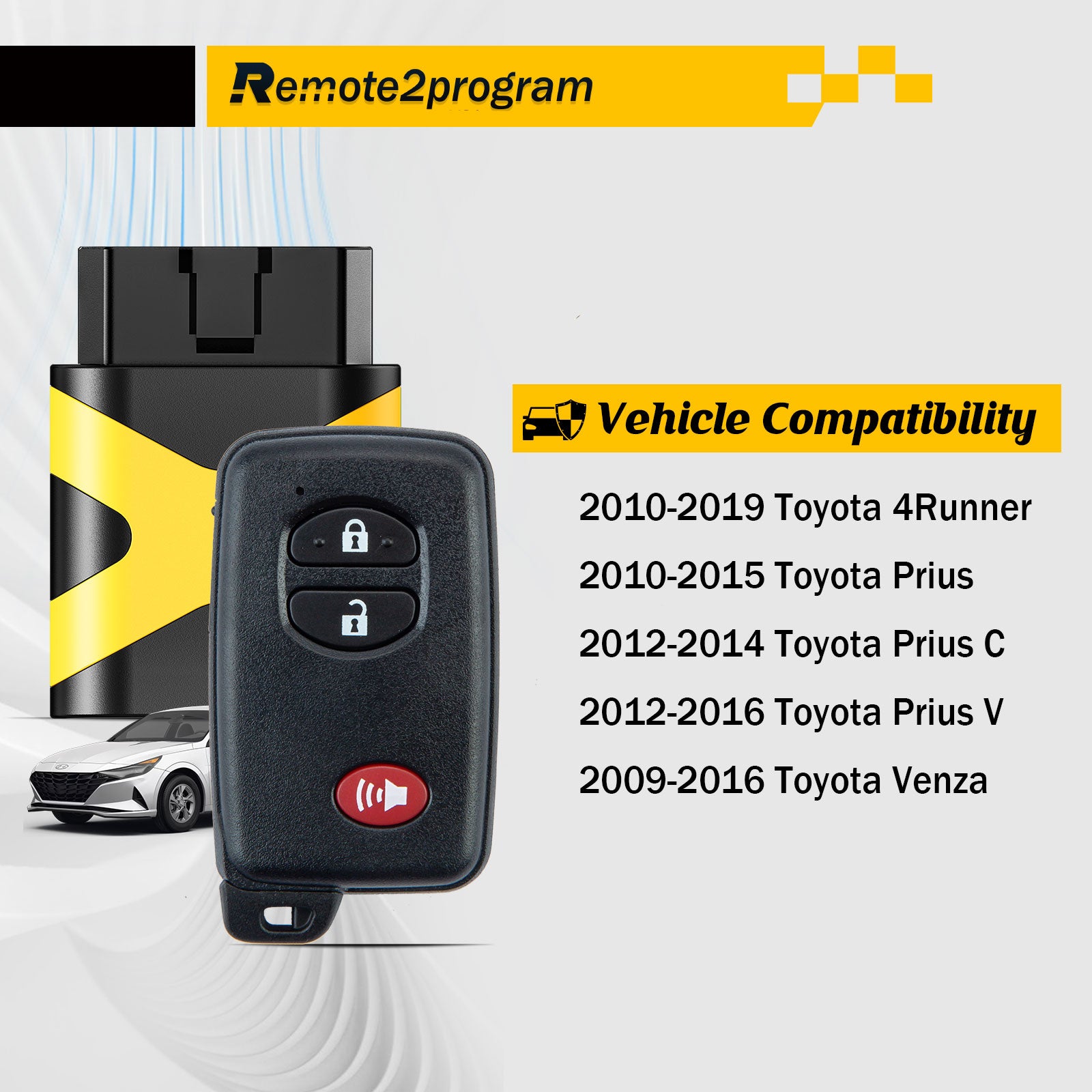 OBD Bluetooth Self Programmer Tool and Keyless Entry Smart Car Key Replacement for Toyota/Lexcus with FCC: HYQ14ACX 5290 Board/No Tool Required/DIY Pairing