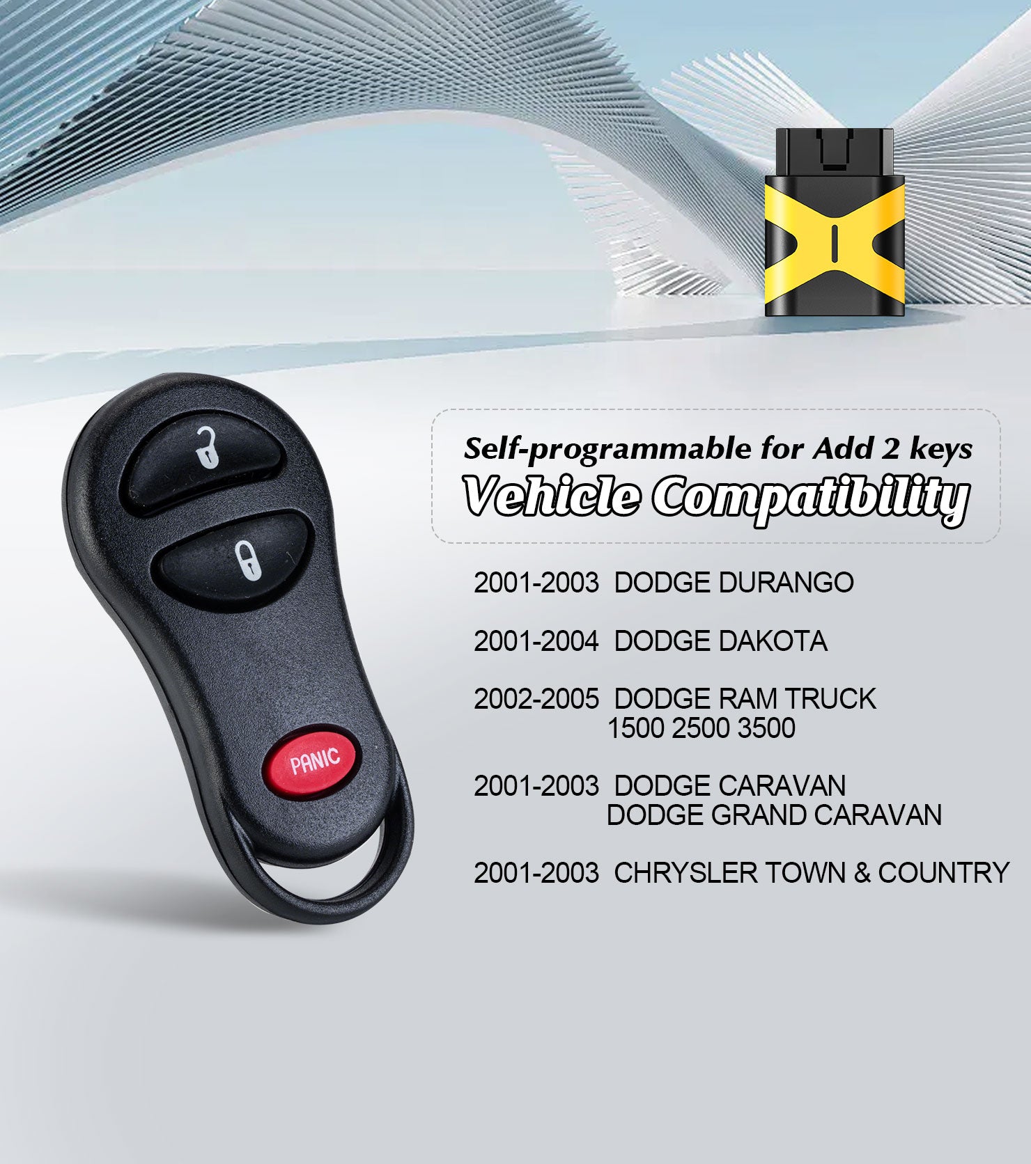 Keyless Entry Car Remote Control 315Mhz Replacement for 2001-2003 Dodge Caravan with FCC: GQ43VT17T