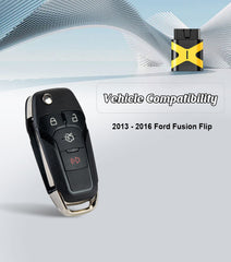 FILP Key Fob 315MHZ Replacement for 2013-2016 Ford Fusion N5F-A08TAA Self Programmable Remote Control
