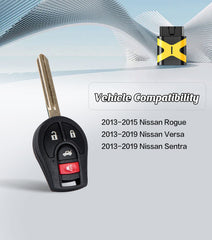 Self Programmable Key Fob Remote Replacement for Infiniti EX35 FX45 QX56/ Nissan Armada Rogue Sentra 46 Chip with FCC: CWTWB1U751