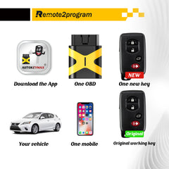 OBD Self Programmer Tool/DIY Pairing/Bluetooth and Keyless Entry Smart Car Key Replacement for Toyota with FCC: HYQ14AAB 0140 Board/No Tool Required