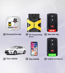Self Programmable Smart Car Key Keyless Entry Remote Start Replacement for 2004 - 2009 Toyota Prius with FCC: MOZB31EG/312 MHZ