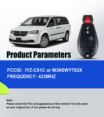 Keyless Entry Remote Control Voice DIY Car Key Programming Kit Replacement for 2013 2014 2015 2016 2017 Dodge Ram GQ4-53T