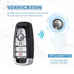 Keyless Entry Car Smart Remote 902MHZ Replacement for 2018-2020 Ford Fusion Edge Explorer Expedition 164-R8166 M3N-A2C93142600 164-R8149  KR-F5RC