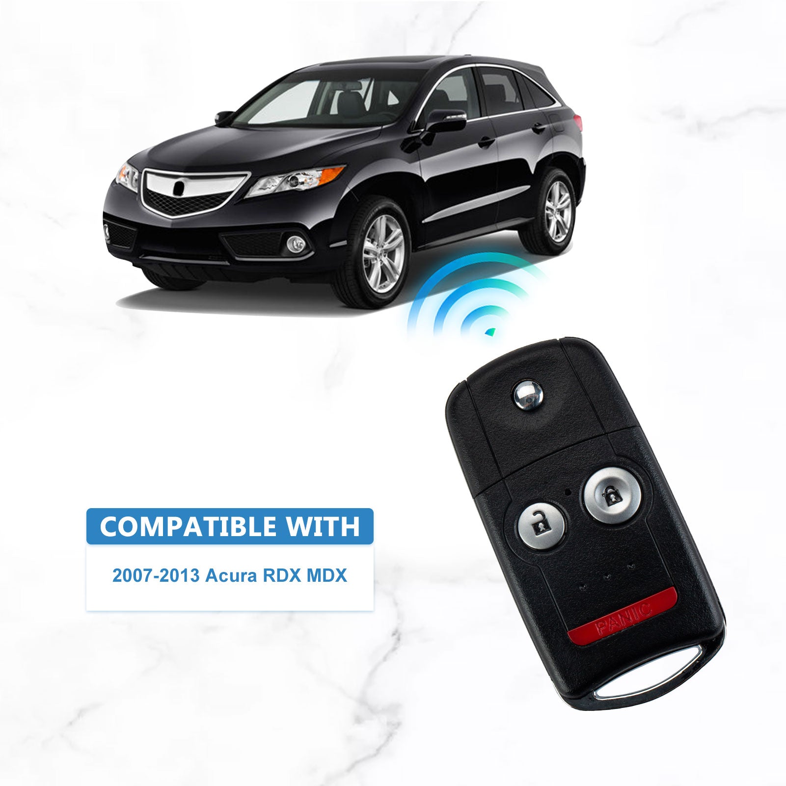 Keyless Entry Remote Flip Key Fob Replacement for Acura 2007-2013 RDX MDX 3BTN N5F0602A1A  KR-A3SA