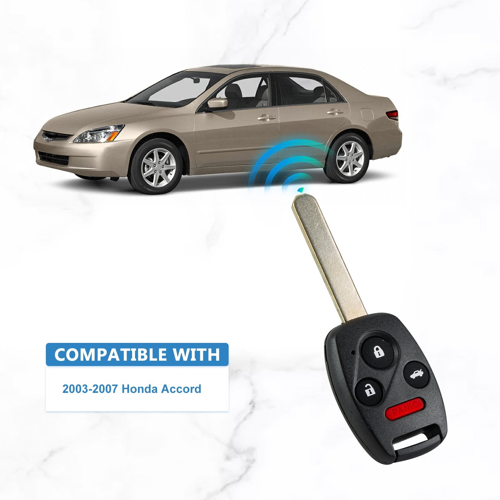 Keyless Entry Remote 5 BTN Replacement for 2003-2007 Honda accord 315mHz OUCG8D-399H-A  KR-H4SA
