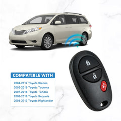 3 Button Keyless Entry Remote Car Key Fob Replacement For 2004-2017 Sienna 2008-2018 Toyota Sequoia GQ43VT20T  KR-T3RC