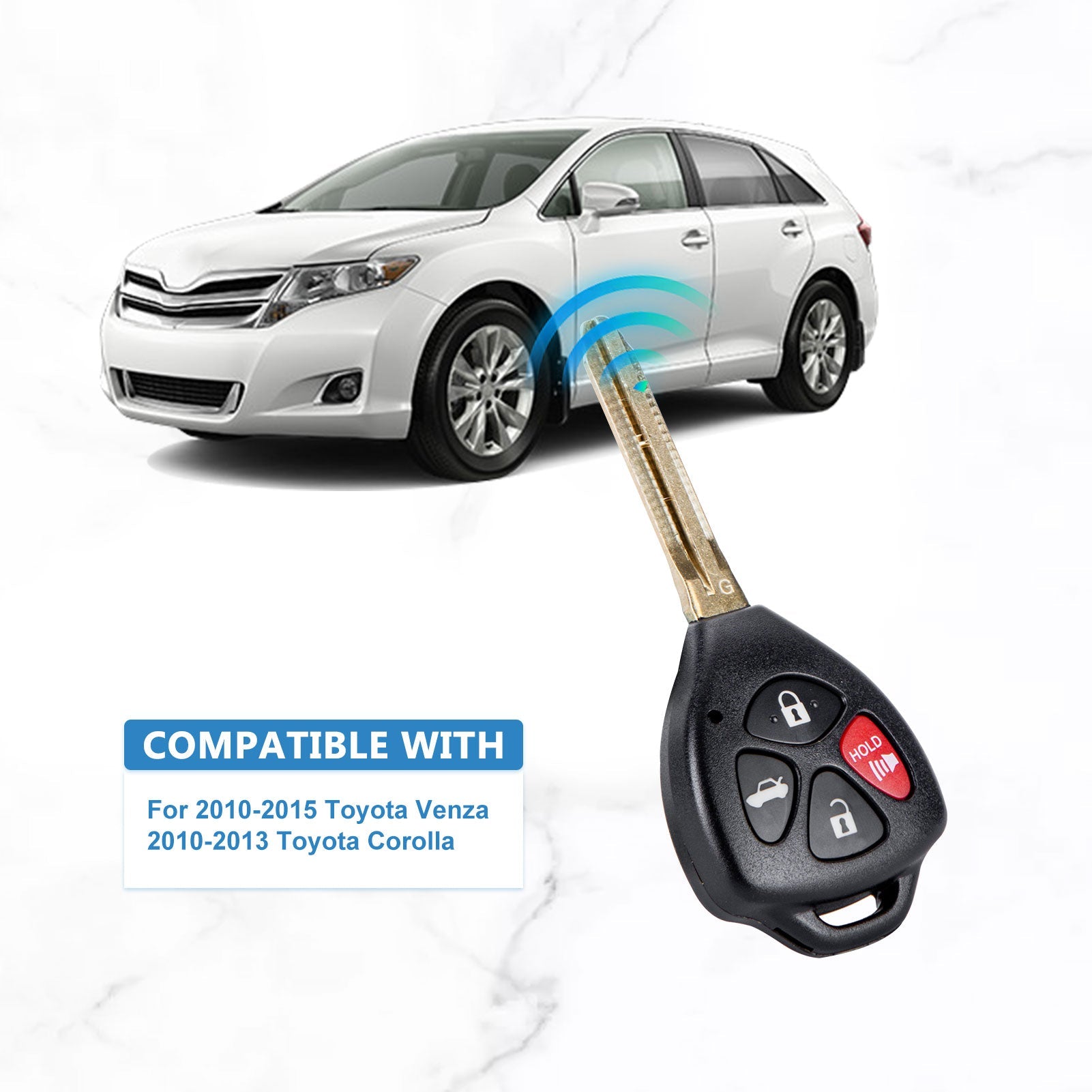 New Keyless Entry Remote Car Key Replacement for 2010-2013 Corolla 3 BTN GQ4-29T G Chip  KR-T4SD