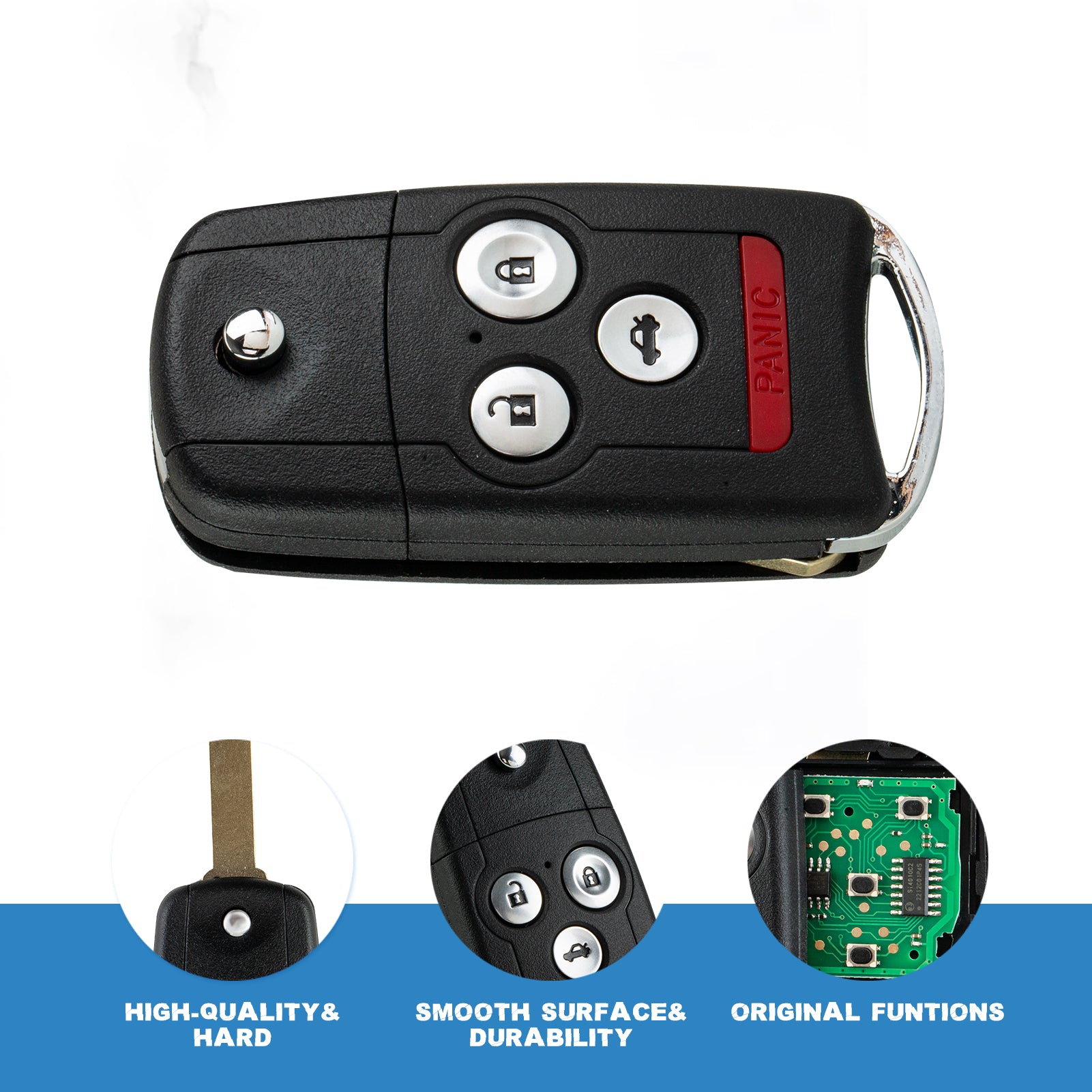 Replacement for 2007, 2008 TL FLIP 4 Button,Keyless Entry Remote OUCG8D-439H-A