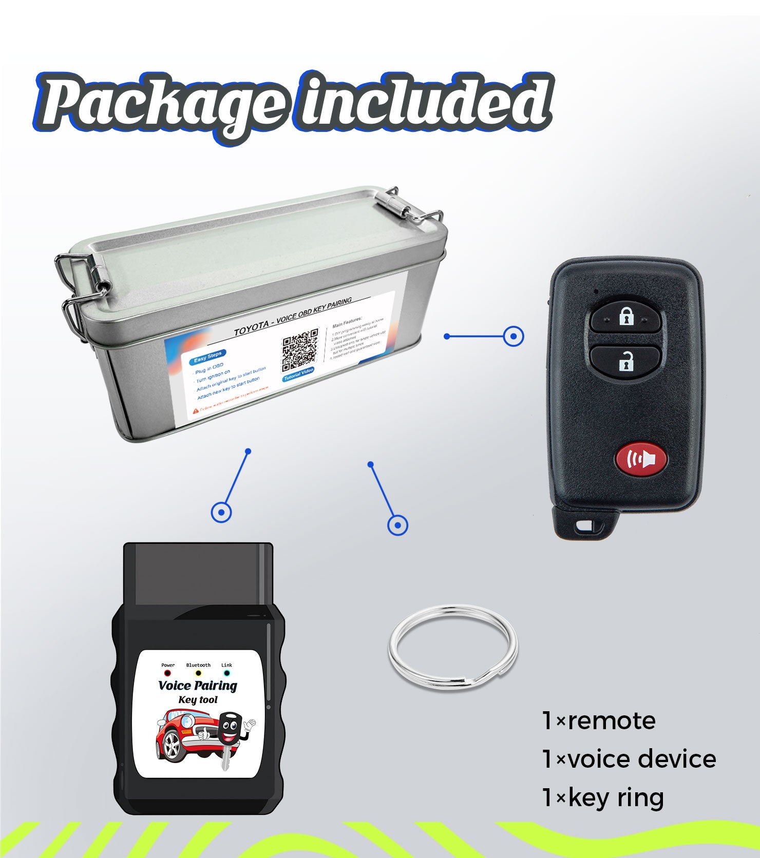 Voice Installer Kit Smart Car Key Keyless Entry Remote Replacement for 2010-2019 Toyota 4Runner 2010-2015 Toyota Prius 2009-2016 Toyota Venza HYQ14ACX 5290 Board