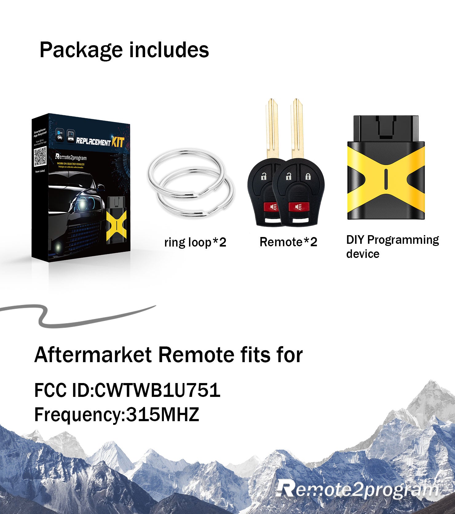 Self Programmable Key Fob Remote Replacement for Nissan Frontier Versa/Infiniti FX35 FX45 46 Chip with FCC: CWTWB1U751