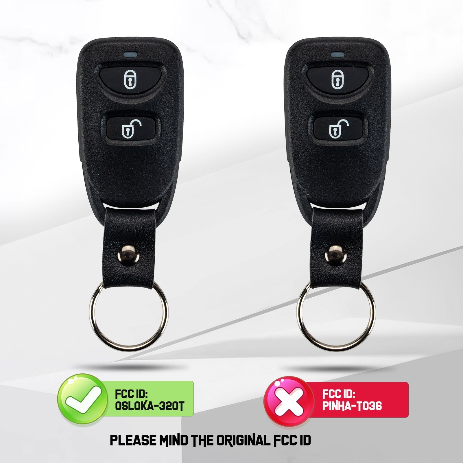 Car Key Fob Keyless Entry Remote Replacement for 2005 - 2009 Hyundai Tuscon Remote OSLOKA-320T