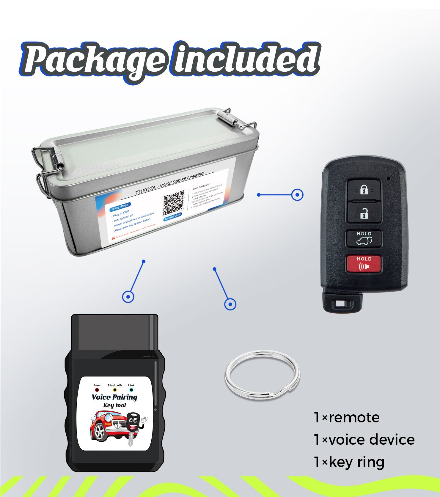 Smart Car Key Voice Kit Self Programmable Keyless Entry Remote Replacement for 2013 - 2018 Toyota RAV4 HYQ14FBA 0020 Board