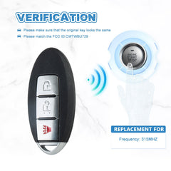 Smart Car Key Fob Keyless Entry Replacement for 2008-2013 Rogue 315MHZ CWTWBU729  KR-N3RD-10