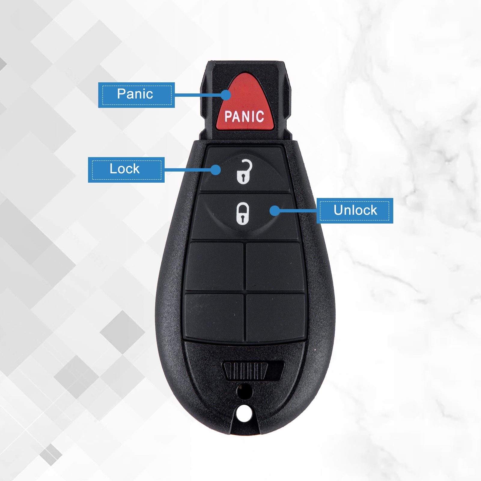 Keyless Entry Remote Key Fob Replacement for 2008-2012 Ram 2008-2010 Chrysler 300 2008-2014 Dodge Challenger IYZ-C01C or M3N5WY783X KR-D3RA
