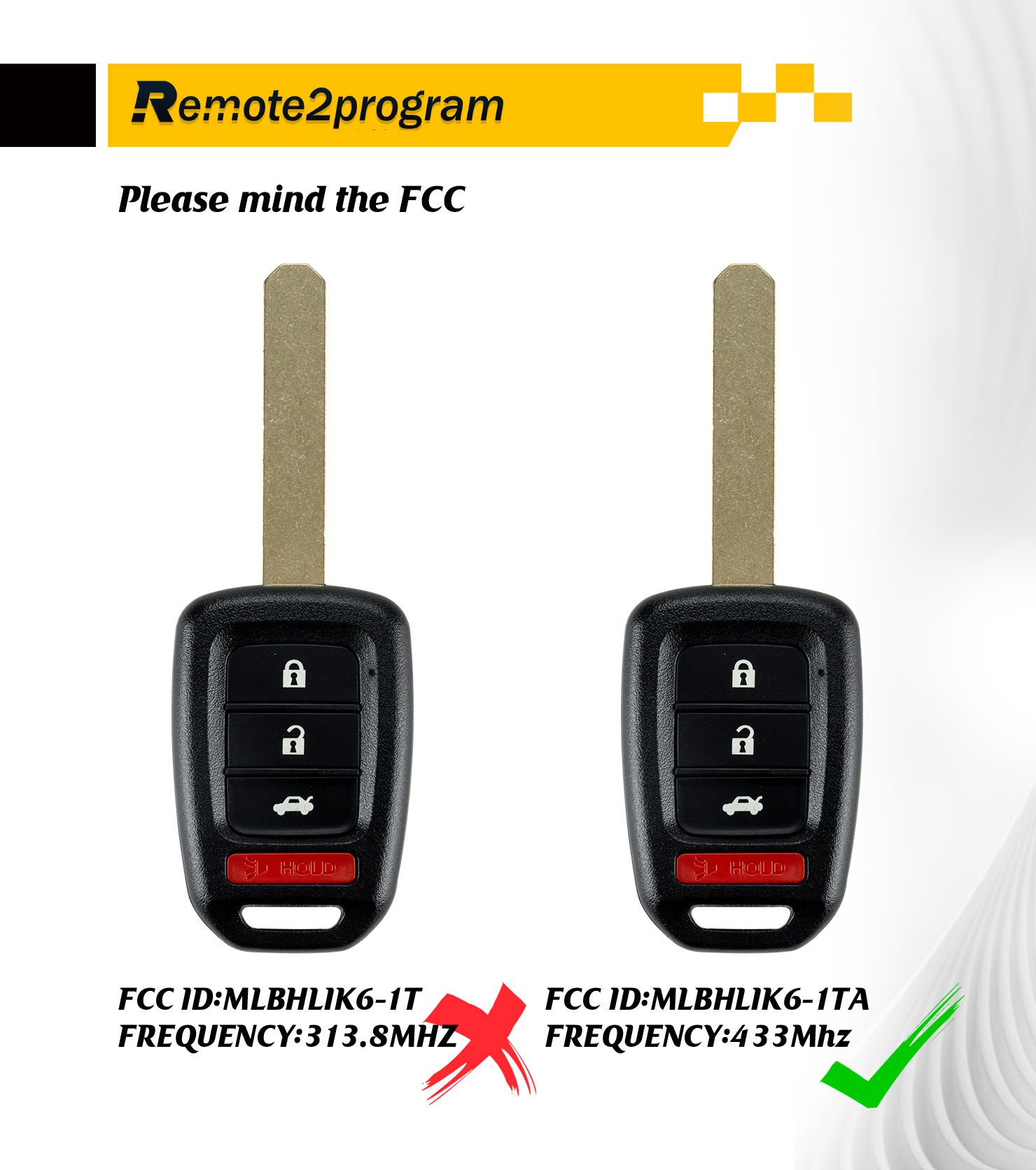 Add 2 Keys Car Key Programmer Kit and Uncut Car Key Replacement for Honda Accord LX/LX-S/Sport/Civic LX with FCC: MLBHLIK6-1TA