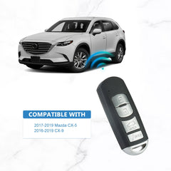 315MHZ Car Key Replacement for 2017-2019 Mazda CX-5 2016-2019 CX-9 Smart Remote Key 4B WAZSKE13D01  KR-M4RC-05