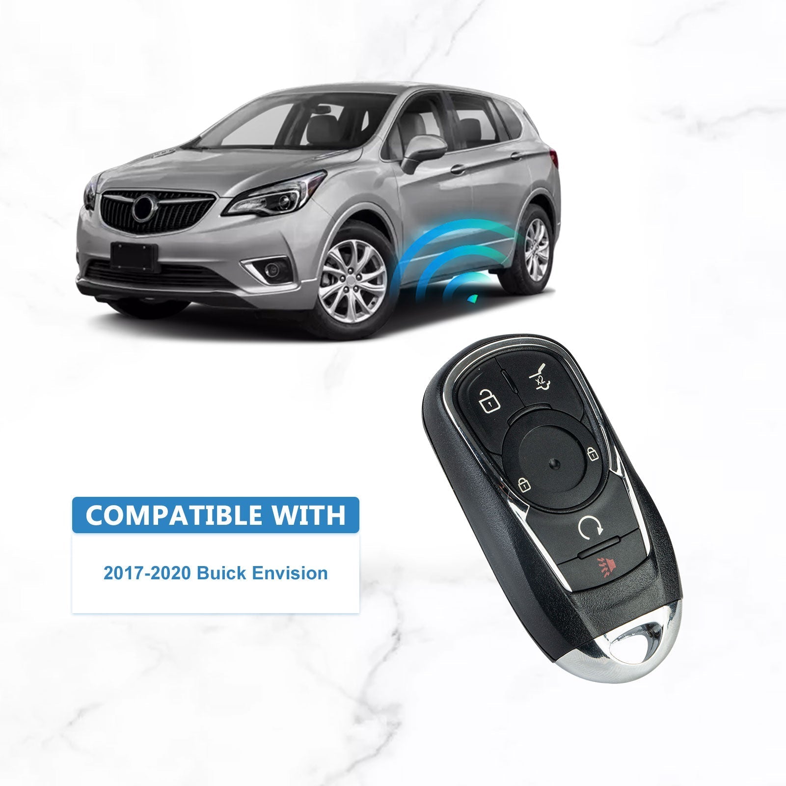 Keyless Entry Remote Car Key 315 Mhz Replacement for 2017-2020 Buick Envision HYQ4EA 13508406   KR-C5RE-10