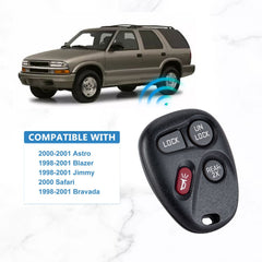 4 BTN Keyless Entry Remote Car Key Fob Replacment for 1998-2001 Astro Blazer Jimmy Safari Bravada KOBUT1BT 15732805   KR-C4RM-REAR2-10