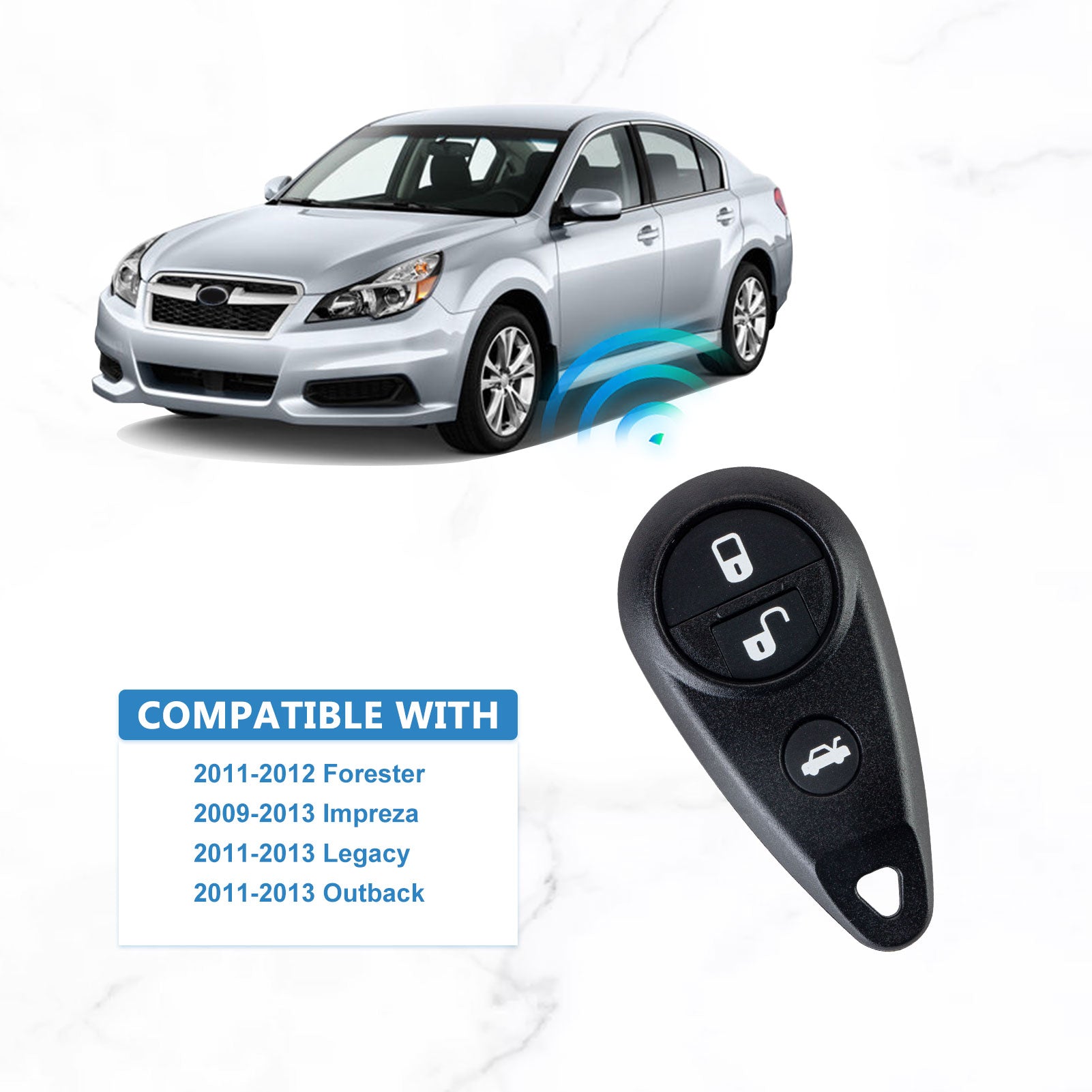 Car Key Fob 433MHZ Replacement for 2011-2012 Forester/2009-2013 Impreza/2011-2013 Legacy/2011-2013 Outback CWTWB1U819  KR-G4RD