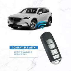 315MHZ Car Key Replacement for 2017-2019 Mazda CX-5 2016-2019 CX-9 Smart Remote Key 4B WAZSKE13D01  KR-M4RC-10