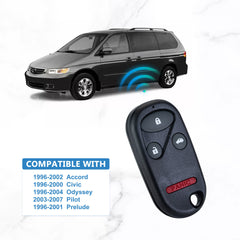 Key Fob Remote 4 BTN Replacement for 1998-2002 Honda Accord Keyless Entry Remote KOBUTAH2T  KR-H4RB