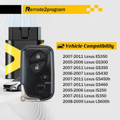 Simple and Safe Self Programming Car Key Control/DIY Pairing Keyless Entry Smart Car Key Replacement for Toyota/Lexcus with FCC: HYQ14AAB 0140 Board/No Tool Required