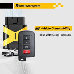 Car Key DIY Programming and Smart Keyless Remote Control Replacement for Toyota/Lexcus with FCC: HYQ14FBA 2110 Board No Tool Required/Safe/Simple/Quick