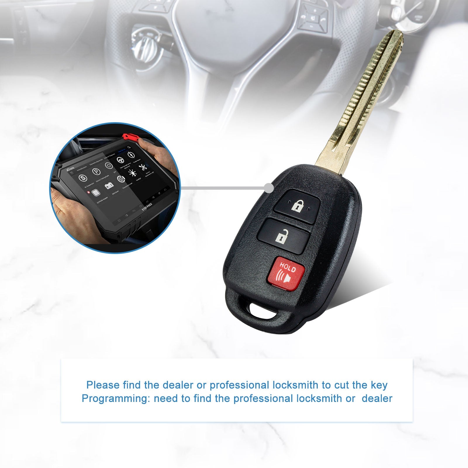 3 BTN Keyless Entry Remote Car Key Replacement for 2013-2015 Toyota Rav4 2014-2016 Prius C V H Chip HYQ12BEL KR-T3SC