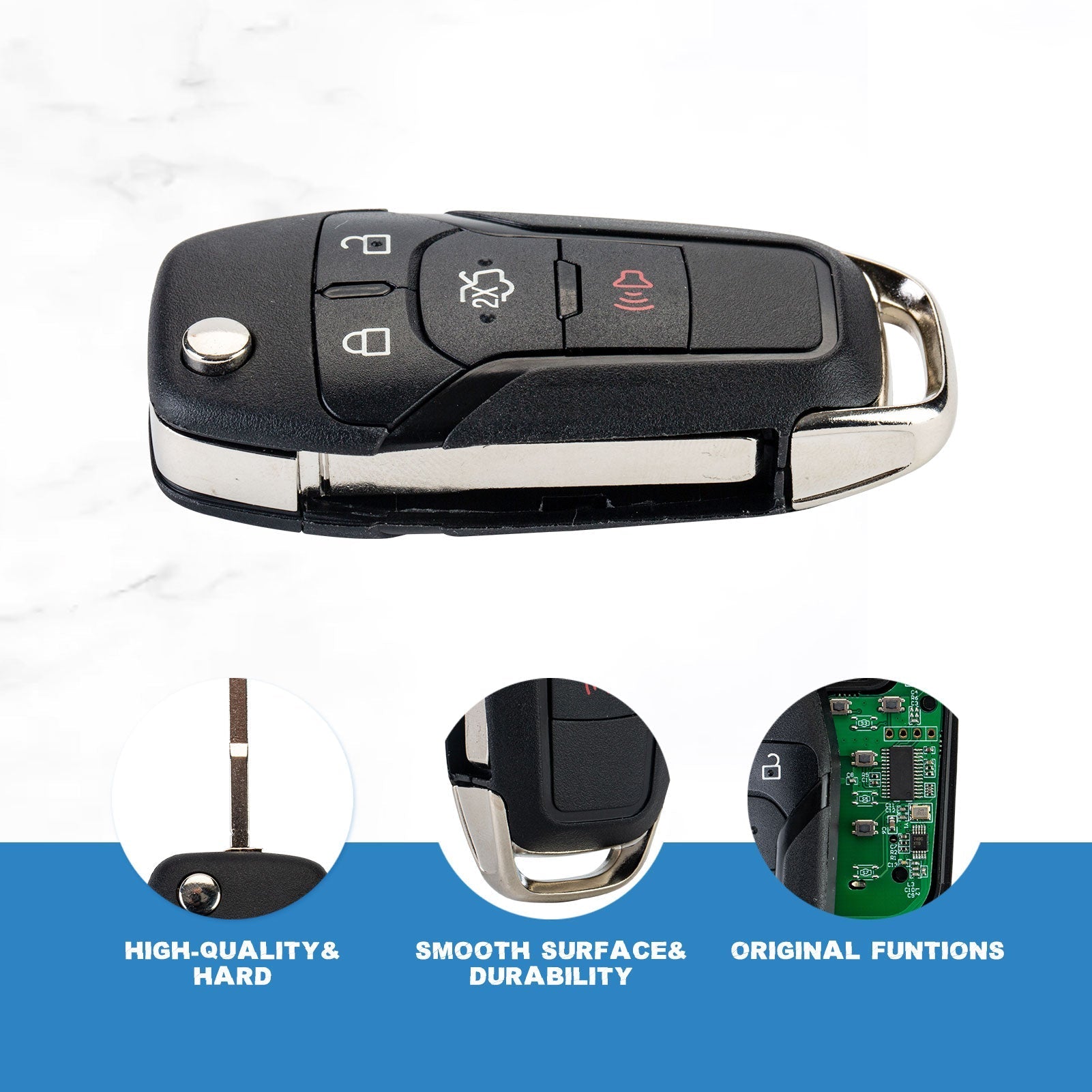 Flip Remote Keyless Entry Remote Fob Replacement for 2013-2016 Fusion N5F-A08TAA 315Mhz  KR-F4SE-10