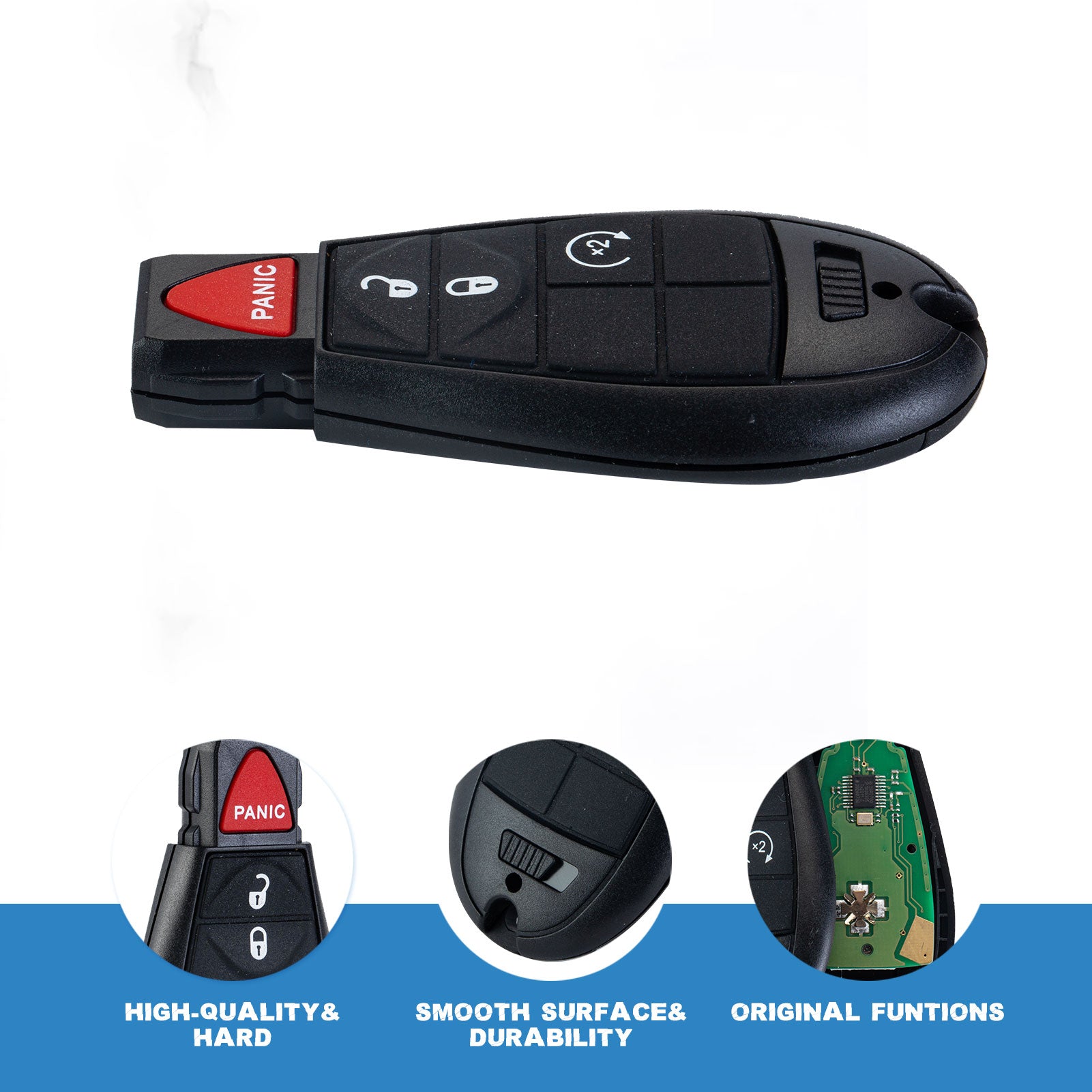 Keyless Entry Car Key Fob Replacement for 2008-2016 Chrysler Town/300, 2009-2012 Volkswagen Routan 433MHZ IYZ-C01C or M3N5WY783X   KR-D4RB