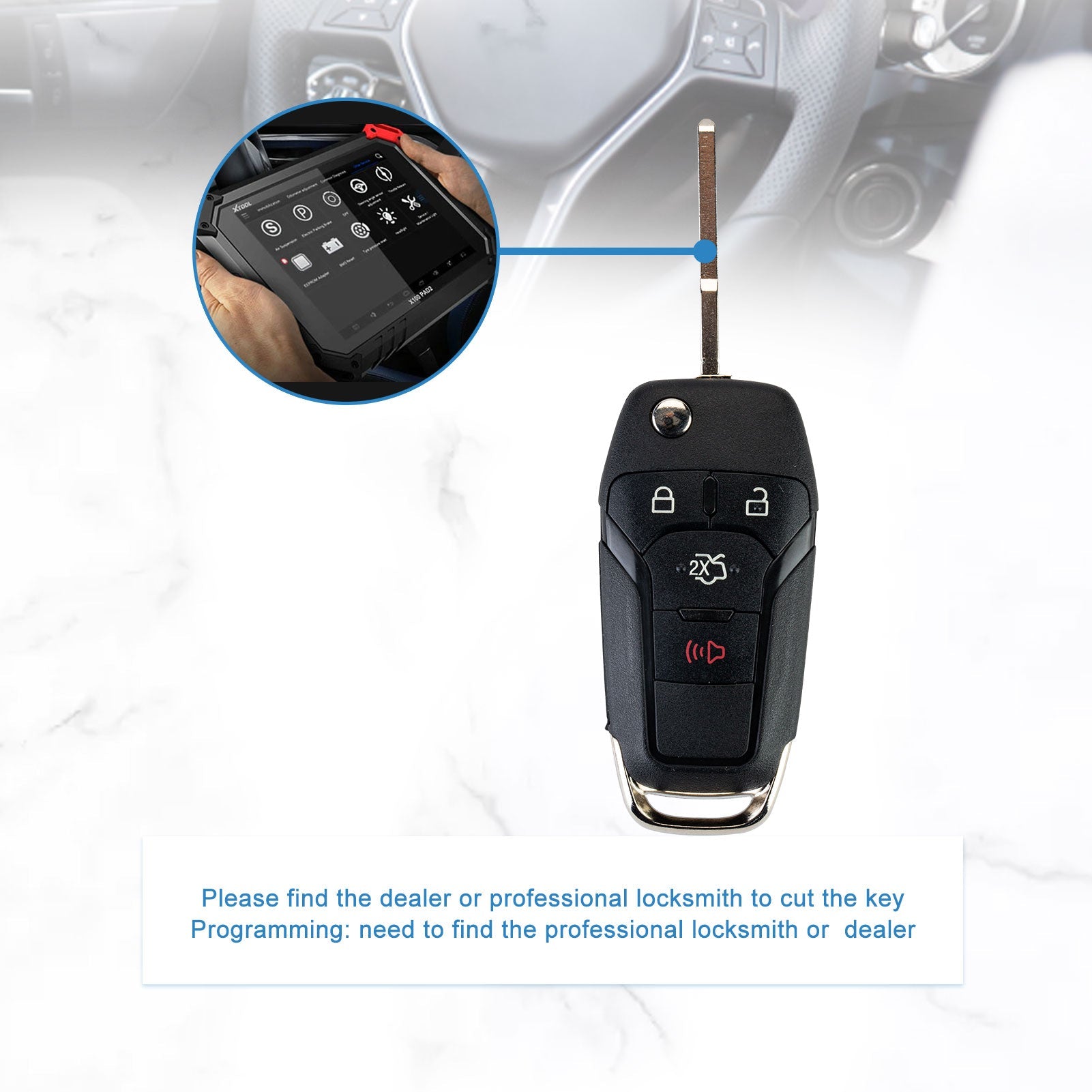 Flip Remote Keyless Entry Remote Fob Replacement for 2013-2016 Fusion N5F-A08TAA 315Mhz  KR-F4SE-05