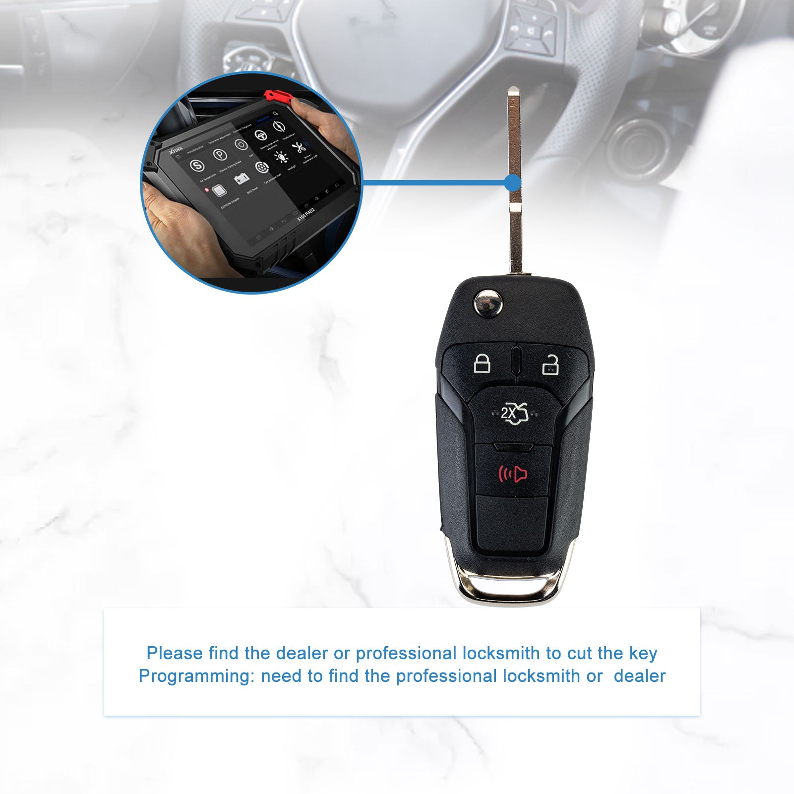 Flip Remote Keyless Entry Remote Fob Replacement for 2013-2016 Fusion N5F-A08TAA 315Mhz  KR-F4SE