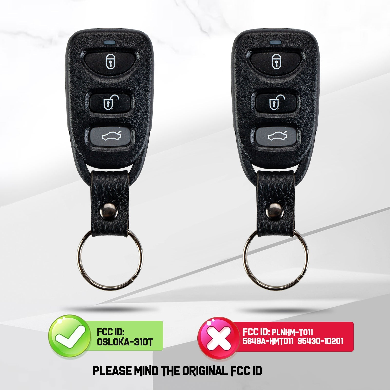 Replacement for Keyless Entry Remote fit for 2007-2010 Hyundai Elantra 2006-2010 Hyundai Sonata OSLOKA-310T  KR-K4RB