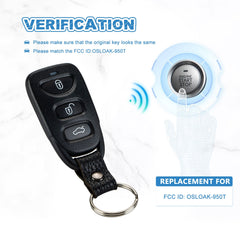 Car Key Fob 4 BTN Remote Replacement for 2011-2014 Hyundai Sonata OSLOKA-950T KR-K4RK