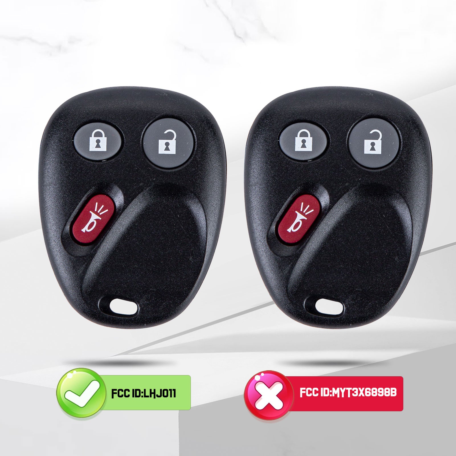 3 BTN Car Key Fob Keyless Entry Remote Replacement for Tahoe Silverado Yukon Sierra LHJ011  KR-C3RB