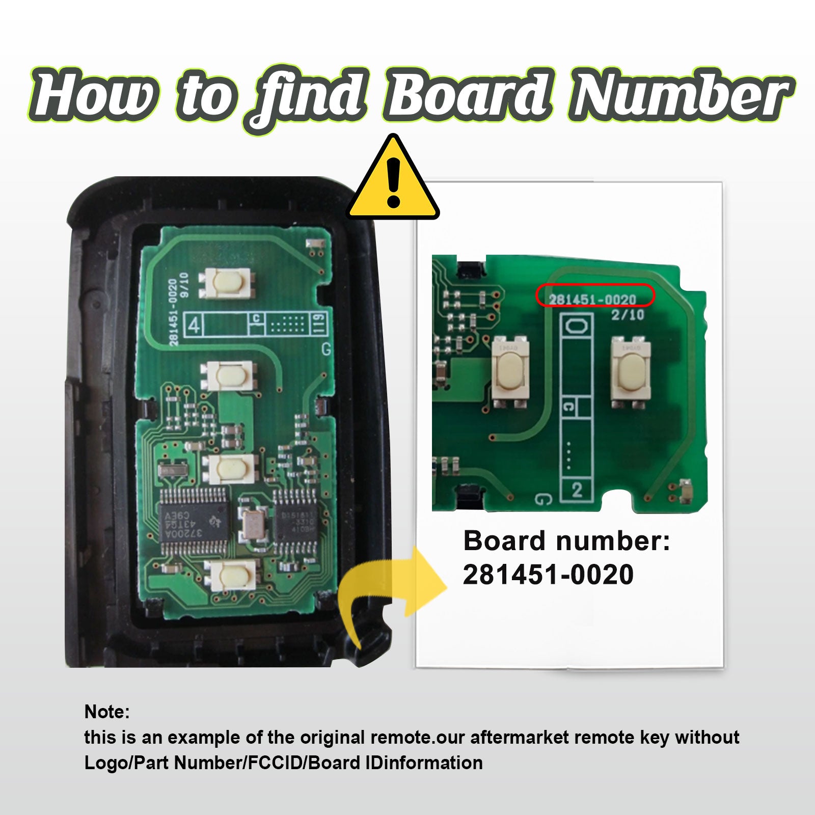 Smart Car Key Voice Kit Self Programmable Keyless Entry Remote Replacement for 2013 - 2018 Toyota RAV4 HYQ14FBA 0020 Board