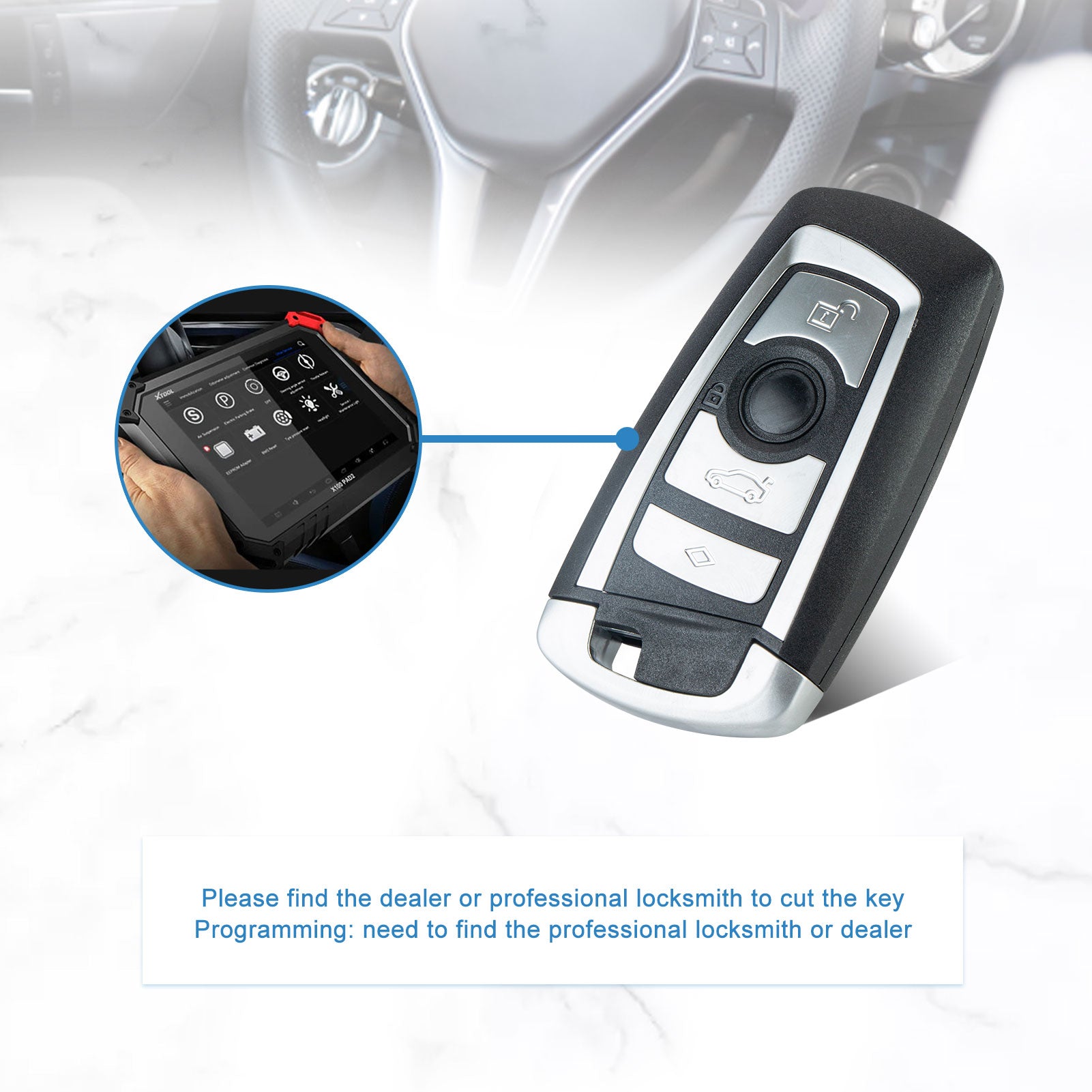 Keyless Entry Car Key Fob 315Mhz Replacement for 2010-2015 750Li/2010-2015 750Li xDrive/2010-2015 750Li/2010-2015 750Li xDrive KR55WK49863   KR-B4RB