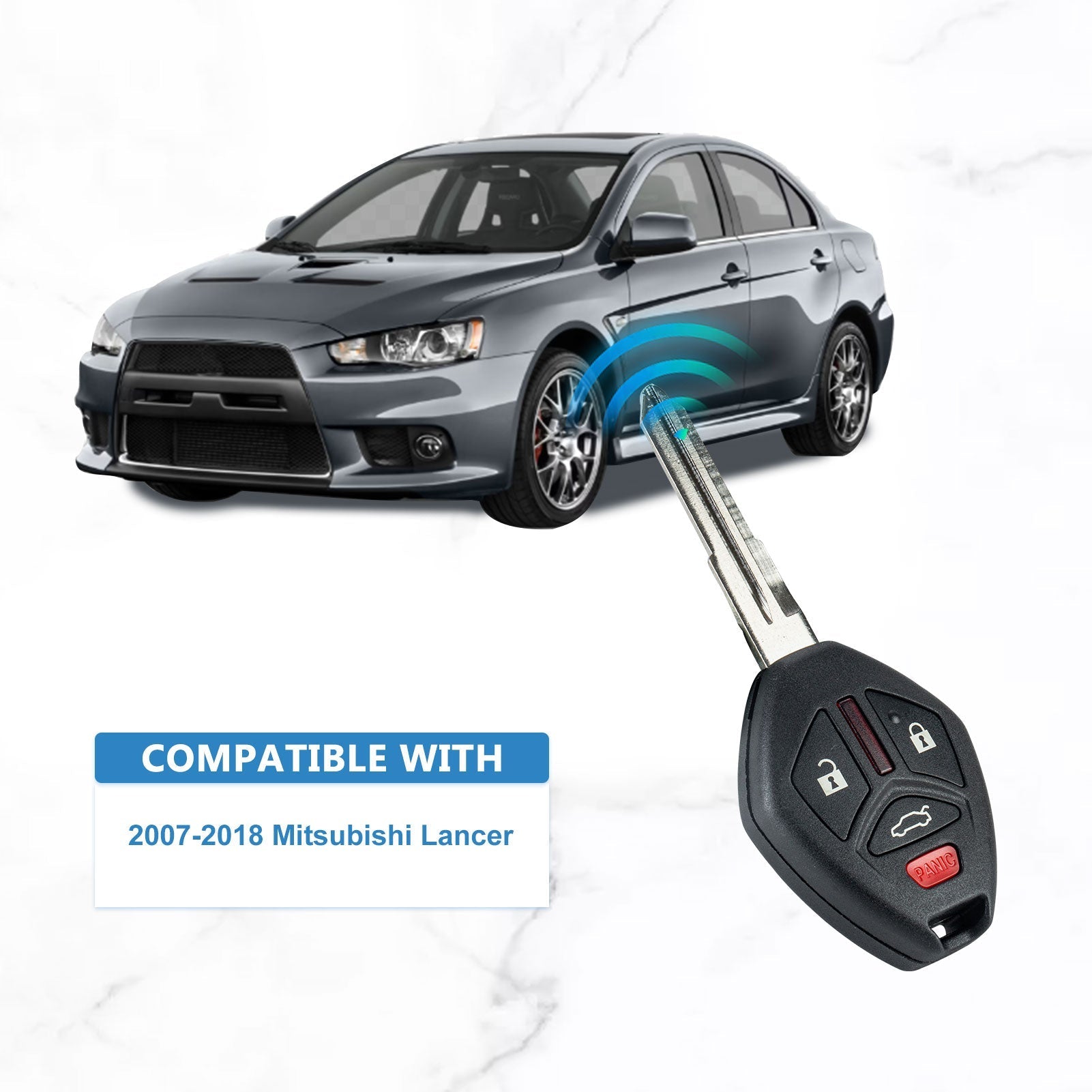 315MHz Car Key Fob Keyless Entry Control Replacement for 2007-2018 Mitsubishi Lancer OUCG8D-625M-A  KR-M4SD-10