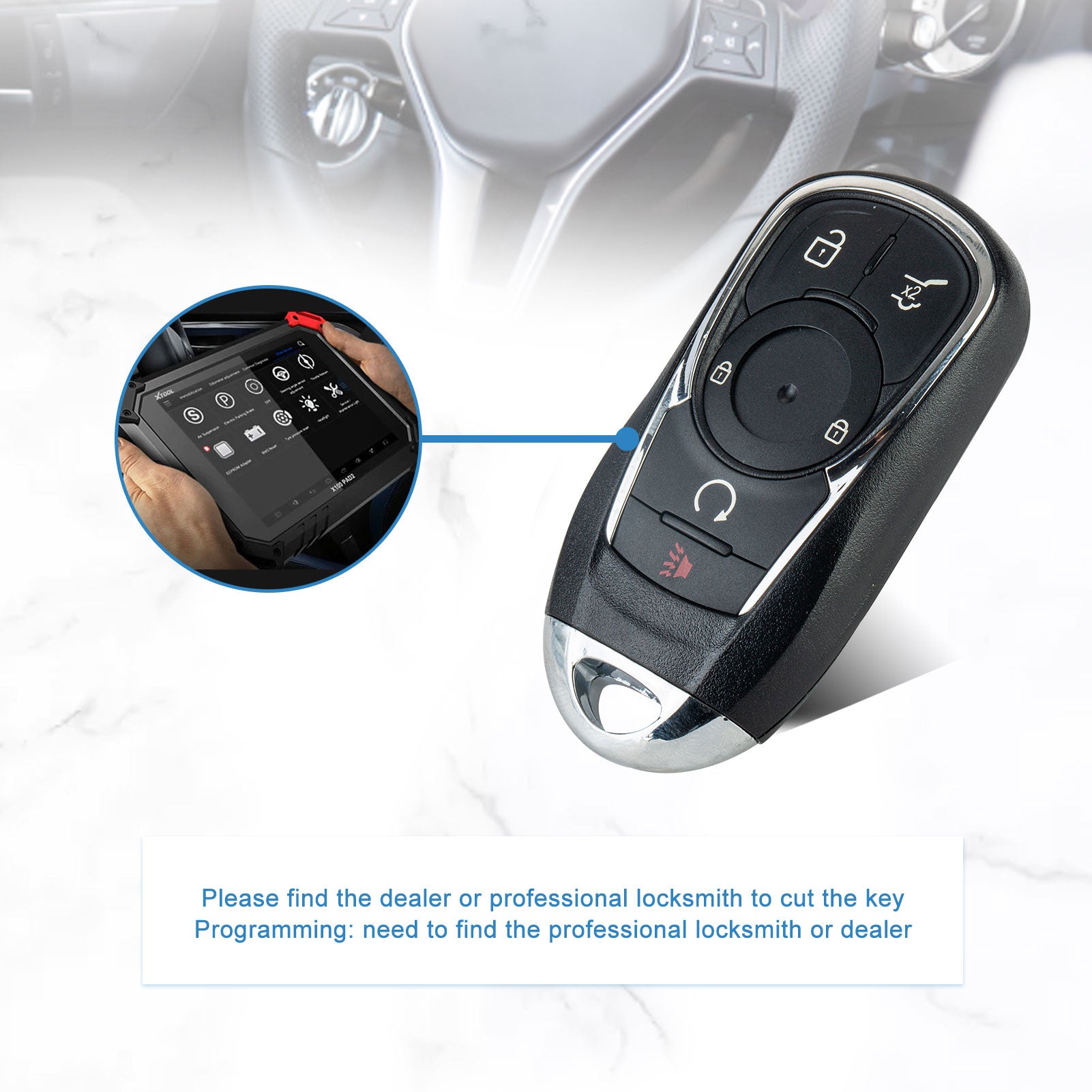 Keyless Entry Remote Car Key 315 Mhz Replacement for 2017-2020 Buick Envision HYQ4EA 13508406   KR-C5RE