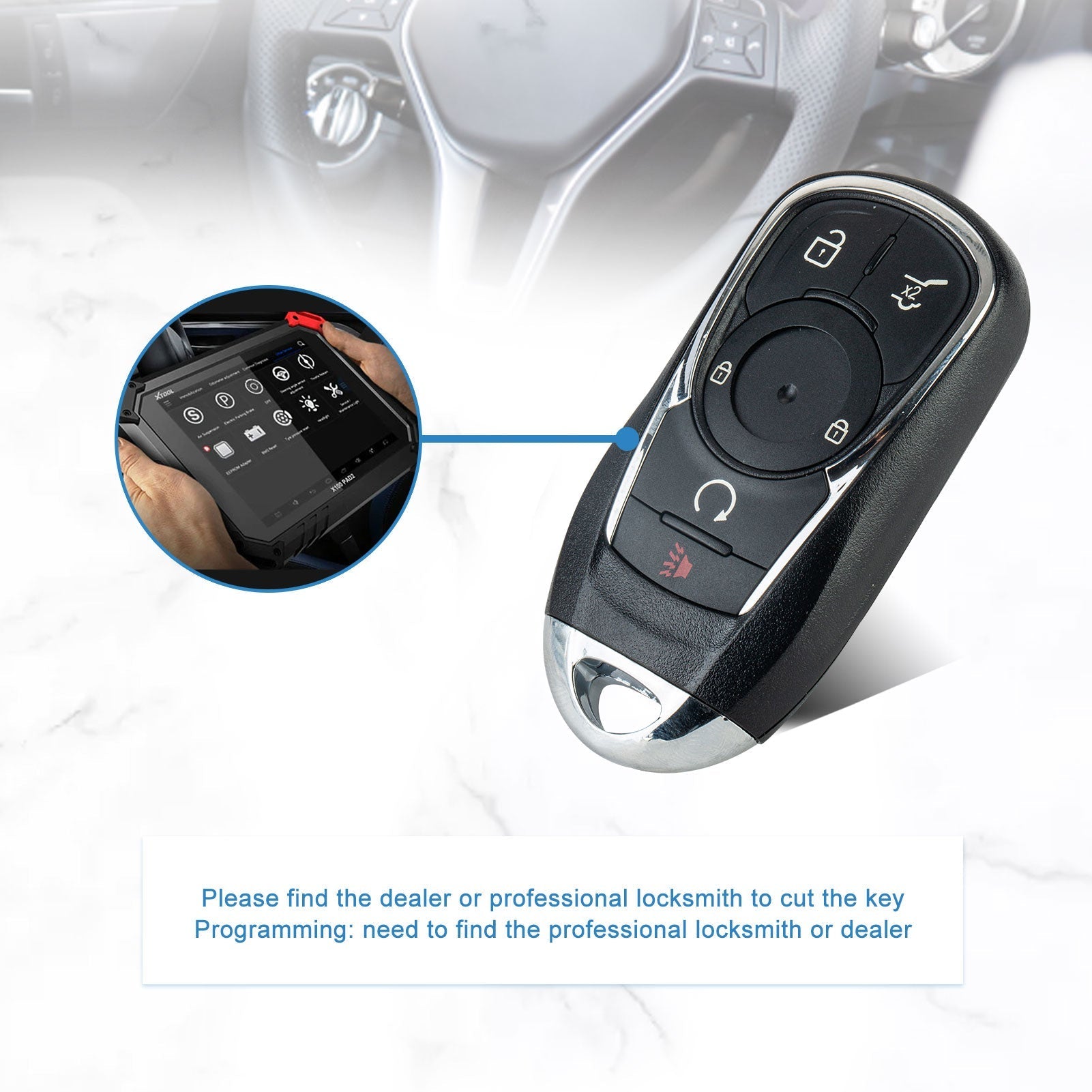 Keyless Entry Remote Car Key 315 Mhz Replacement for 2017-2020 Buick Envision HYQ4EA 13508406   KR-C5RE-10