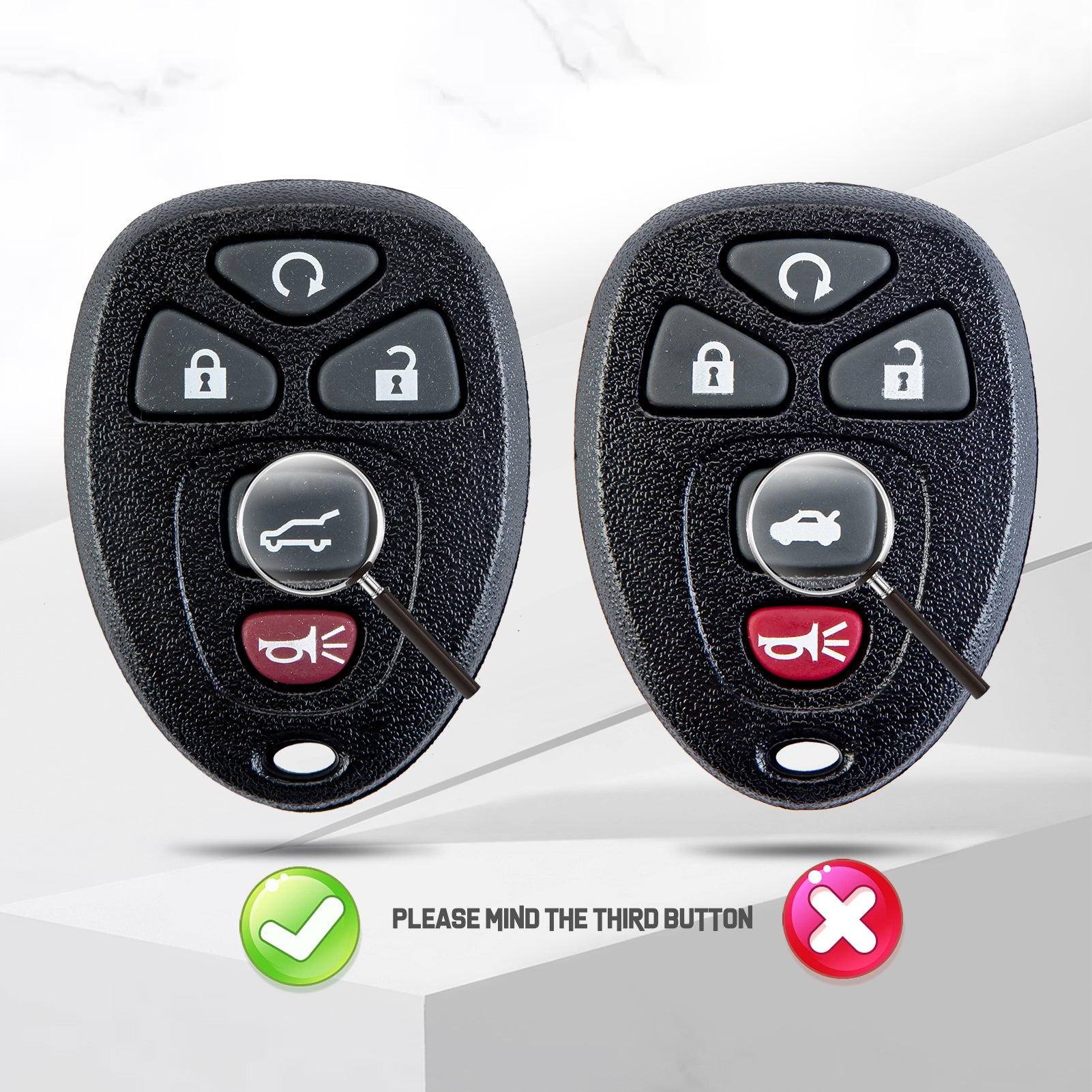5 BTN Car Key Fob Replacement for Gm Alarm Keyless Entry Key Fob 315 MHZ. 22936101 OUC60270
