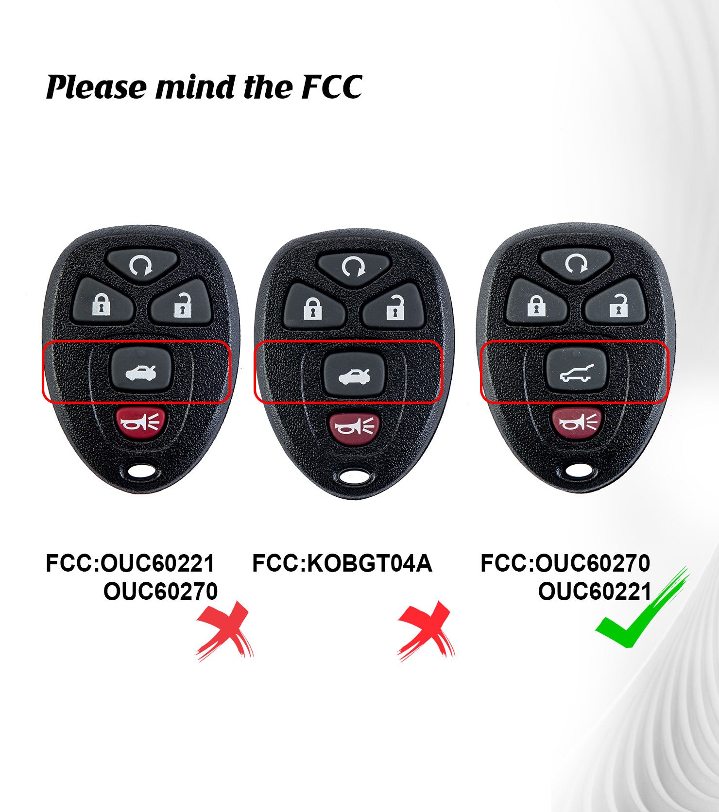 Self Programmable Car Key Keyless Entry Remote Replacement for 2007-2014 GMC Sierra/2008-2010 Saturn Vue 315MHZ with FCC: OUC60221 OUC60270