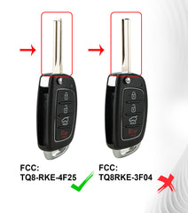 Remote Car Key Fob DIY Programming Smart Remote Control Replacement for 2016-2019 Hyundia Tucson with FCC: TQ8-RKE-4F25